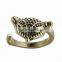 Silver Bronze Plated Fox Knuckle Ring Animal Open Mouth Unisex Rings