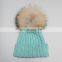 2015 New Year Product Cute Fashion Knit Kids Hats Fur Pom Pom Crochet Baby Hats