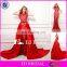 NN07 2015 Latest Real Sample Unique Detachable Red Lace Train Prom Dress