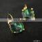 square beryl gold plated earrings finding clip