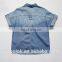 Custom logo Ladies denim shirt short sleeves custom cotton shirt women
