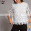 China wholesale 3/4 sleeve fitness clothing top women lace