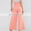 OEM service China manufacturer pink casual loose wide leg latest design ladies office pants