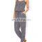 2016 new arrival camie printed ladies casual viscose fitness jumpsuit
