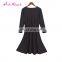 2017 New Design Women V Neck Black Loose Soft Ladies Dresses
