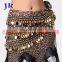 Chiffon leopard sequins and coin belly dance hip belt for women Y-2022#