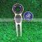 Hot Selling Personalized Golf Divot Repair Tool Metal Magnet Golf Pitch Fork Divot Tool