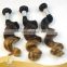 China Factory Cheap Peruvian Loose Wave Hair 3 tone color ombre hair 1b# & 4# & 27# tangle free crochet braids with human hair