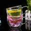 OEM ODM Hot Sale Amazon Gift Double Wall Glass Coffee Cup With Handle