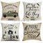 Custom  Farmhouse pattern  Cotton Linen Throw Pillow  Covers 18x18  for Sofa Decorative