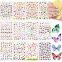 Butterfly nail art sticker adhesive nail color iris nail stickers mixed design applique butterfly nail stickers lady girl nail decoration