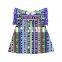 Latest Children Dress Designs Summer Dress Mexican Serape Cow Pom Pom Dress