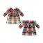 Latest Design custom kids girls colorful checked fall plaid polyester dress