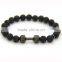 HTB088 2016 yiwu fashion hot jewelry trends bracelet with stainless steel clsap mens bracelet black