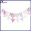 Handmade Solid Color Fabric Bunting 24 flags Parties Weddings PL014