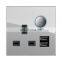 UK Standard 6-pin Dual Switch Wall Socket With Light+2USB 146mm*86mm Tempered Glass Panel  Socketes and Switches Electrical 13A