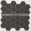 High Quality Cheap Price Full Body Ceramic Hexagon Wall Tile Mosaics Black Color Kitchen Bathroom Pool Tile Mosaic