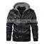 2021 Christmas New Fashion Trend Men's Zipper Collar Long Sleeve Hoodie Motorcycle Leather Jacket