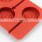Food Grade 6 Cavities Round Shape Silicone Lollipop Chocolate Mold