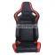 Car Racing Seat PVC Leather Double slider and Single adjustor Black And Red Race Seat