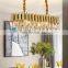 Fancy Decorative Hanging Light Golden Pendant Lamp Modern Stainless Steel For Living Room Hotel Lobby K9 Crystal Chandelier