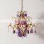 Classic Chandelier 6 Lights Handworked Made in Italy With Silver Finishing Porcelain Luxury High Quality