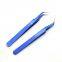 Dark blue eyelash grafting high-precision tweezers blossom set eyelash beautifying tool elbow tweezers sticker cute