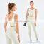 Wholesale Two Piece Yoga Wear V Shaped Open Back Workout High Waist Yoga Pants Sport Suit