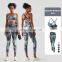 Wholesale Tie Dye Womens Two Piece Workout Yoga Set Sports Clothing Adjustable Bra