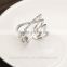 High-Grade Fashion Ring Double X Individuality Zircon Ring Openings Ring