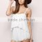 2015 Summer Sexy Rayon White Tiered Romper