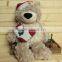 plush bear with christmas hat/teddy beat toy with santa hats/plush teddy bear with hat