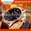 Hot Sale Classic 3Atm Water Resistant Day/Date Men'S Brown Leather Fashion Watches