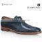 Gentle fashion real calf leather derby dyed blue men business natural leather dress shoes
