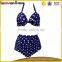 Blue and dot printing high waist swimsuit micro sling hot sexy foto bikini china                        
                                                                                Supplier's Choice
