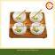 Four-bowl Square Bamboo Serving Platter for Picnic