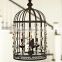 American Country Style Home Restaurant Decor Bird Cage Hanging Lighting Fixtures Chandelier Crystal Pendant Light CZ2509/3