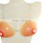 Nude Triangle Silicone Sticky Breast Form Mastectomy With Red Nipples