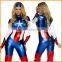 Captain America female superhero Jumpsuit Halloween costume and game uniform temptation nightclub bar performance