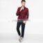 Wholesale custom red and black casual plaid pattern latest new model man flannel shirt