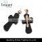 Fashion Jewelry Hot Selling Big Cross Black Sheet Golden Alloy Drop Earring