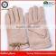 wool gloves with leather bow for lady