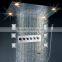 Wall Mounted Shower Set Faucet Multi Color Remote Control LED Over Head Shower With 5 Way Hot/Cold Diverter