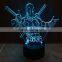 3D Optical Night Light Deadpool 7 RGB Light Colors 10 LEDs AA Battery or DC 5V Mixed Lot
