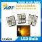 Canbus Error Free Yellow Color 4 SMD T10 168 194 License Plate LED Light Bulbs