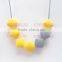 yellow&gray multicolor baby teething necklace wholesale2016 Most Popular TN039