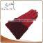 Cheap Red Faux Suede Mittens With Woolen Yarn