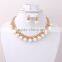 Gold Plated Mix Color Imitation Pearls Necklace Earrings Women Bridal Jewelry Set Wedding Jewelry