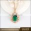 OUXI 2016 latest design manufactor wholesale price 18k gold plated fashion green crystal necklace jewelry 11525