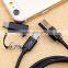 wholesale braided 2 in 1 mobile cable for iphone and samsung usb cable